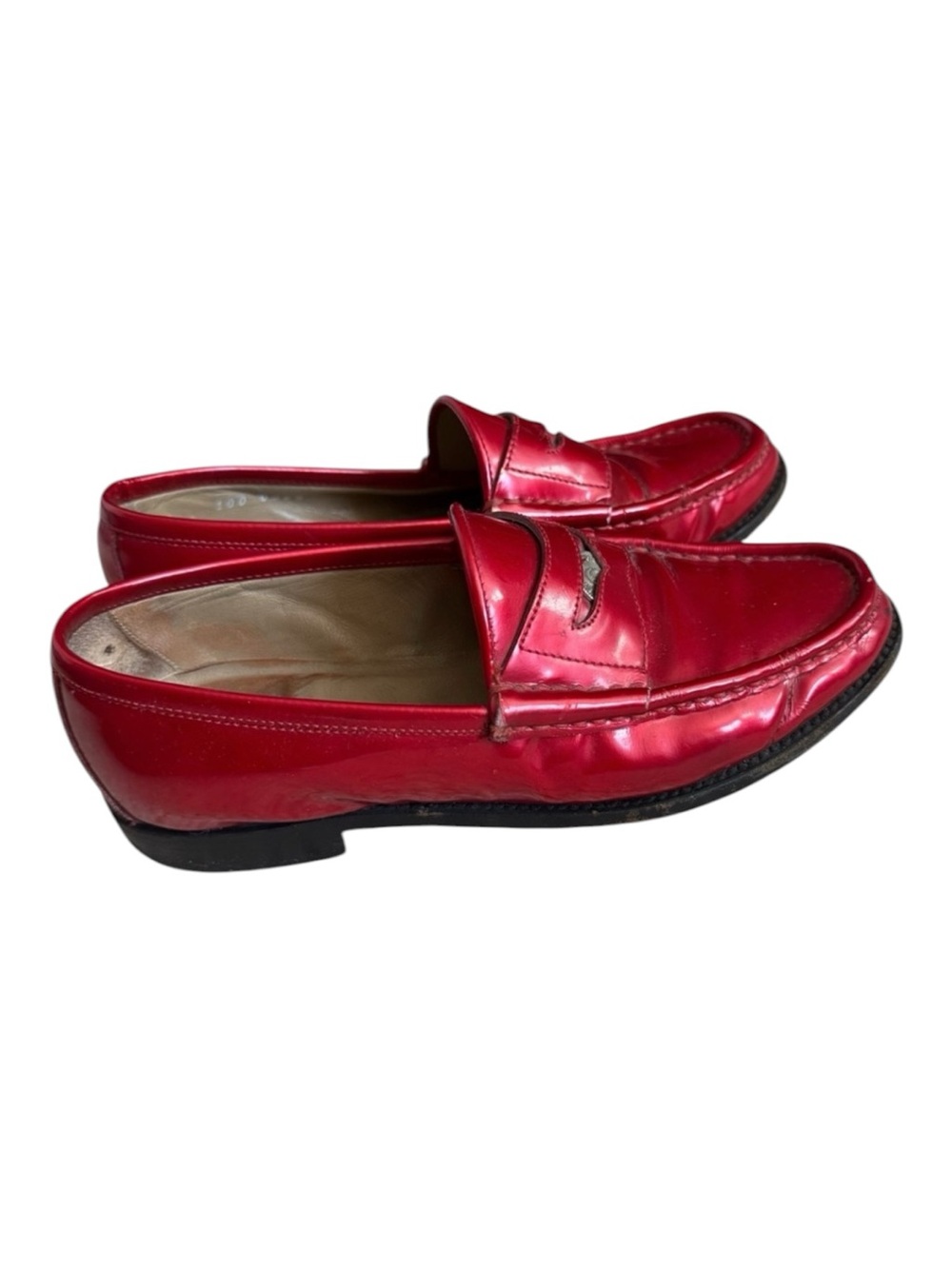 Vintage Authentic Gucci Red Patent Leather Loafers